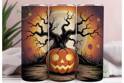 Halloween Jack-o'-Lantern 20oz Tumbler Sublimation PixelChick 