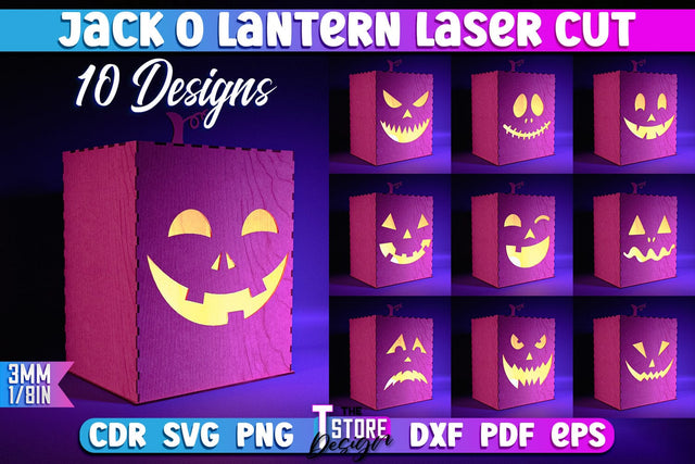 Halloween Jack o Lantern Bundle | Halloween Design | Table Decoration | Night Lamp | CNC Files SVG The T Store Design 