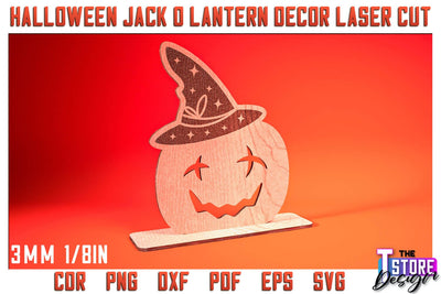 Halloween Jack o Lantern | Halloween Design | Jack o Lantern Table Decoration | CNC File SVG The T Store Design 