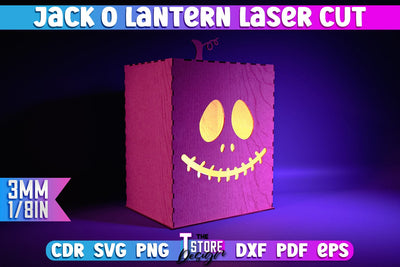 Halloween Jack o Lantern | Halloween Design | Table Decoration | Night Lamp | CNC File SVG The T Store Design 