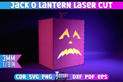 Halloween Jack o Lantern | Halloween Design | Table Decoration | Night Lamp | CNC File SVG The T Store Design 
