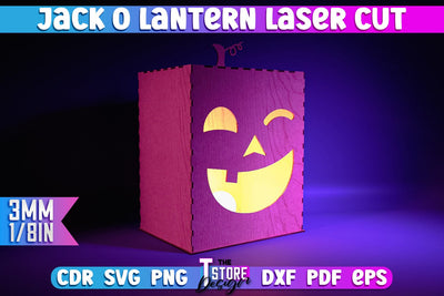 Halloween Jack o Lantern | Halloween Design | Table Decoration | Night Lamp | CNC File SVG The T Store Design 