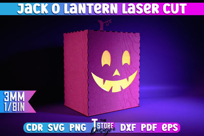 Halloween Jack o Lantern | Halloween Design | Table Decoration | Night Lamp | CNC File SVG The T Store Design 