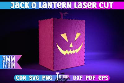 Halloween Jack o Lantern | Halloween Design | Table Decoration | Night Lamp | CNC File SVG The T Store Design 