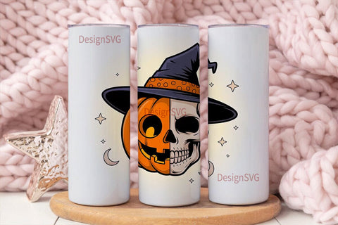 Halloween Jack-o'-Lantern Skull 20oz Sublimation DesignSVG 