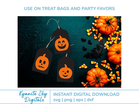 Halloween Jack-O-Lantern SVG Tags SVG Kyanite Sky Digitals 