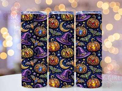 Halloween Jewel Pumpkins 20oz Tumbler, Jewel Pumpkins, Halloween Design, 20oz Wrap, Spooky Art, Pumpkin Pattern, Sublimation Tumbler, Festive Style Sublimation SvggirlplusArt 