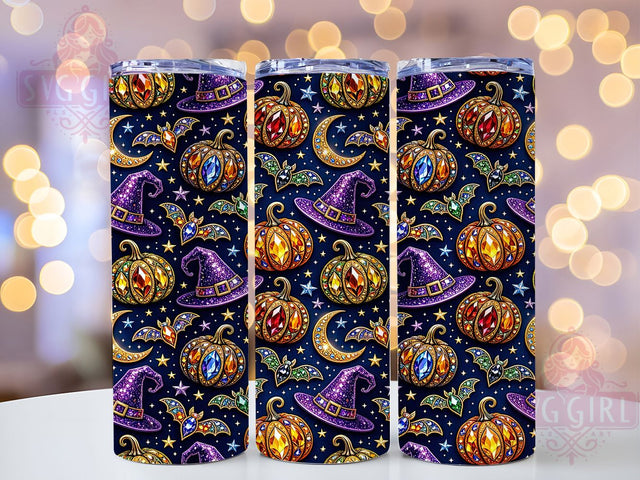 Halloween Jewel Pumpkins 20oz Tumbler, Jewel Pumpkins, Halloween Design, 20oz Wrap, Spooky Art, Pumpkin Pattern, Sublimation Tumbler, Festive Style Sublimation SvggirlplusArt 