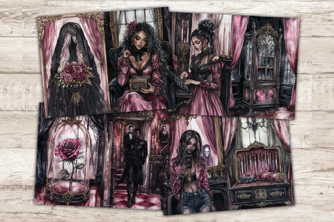 Halloween Junk Journal Paper | Haunted Mansion Collage Sheet SVG GlamArtZhanna 