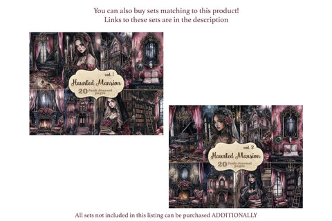 Halloween Junk Journal Paper | Haunted Mansion Collage Sheet SVG GlamArtZhanna 