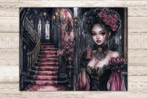 Halloween Junk Journal Paper | Haunted Mansion Collage Sheet SVG GlamArtZhanna 