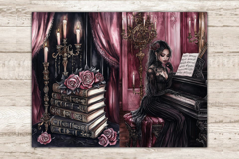 Halloween Junk Journal Paper | Haunted Mansion Collage Sheet SVG GlamArtZhanna 