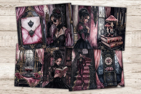 Halloween Junk Journal Paper | Haunted Mansion Collage Sheet SVG GlamArtZhanna 