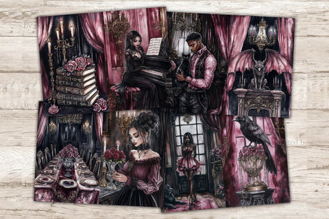 Halloween Junk Journal Paper | Haunted Mansion Collage Sheet SVG GlamArtZhanna 