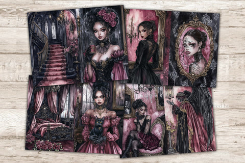 Halloween Junk Journal Paper | Haunted Mansion Collage Sheet SVG GlamArtZhanna 