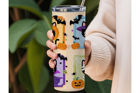Halloween Kawaii Cats 20oz Tumbler Wrap Sublimation DesignSVG 