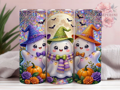 Halloween Kawaii Ghosts 20oz Tumbler, Kawaii ghost design, Halloween tumbler wrap, 20oz skinny tumbler, Cute ghost halloween, Halloween ghost print, Sublimation halloween design Sublimation Li Zamperini 
