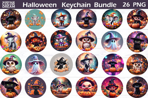 Halloween Keychain Bundle | Hallowen Key Keychain Sublimation Sublimation WatercolorColorDream 
