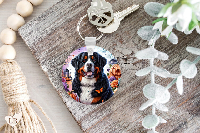 Halloween Keychain Sublimation, Dog Key Ring PNG Sublimation BijouBay 