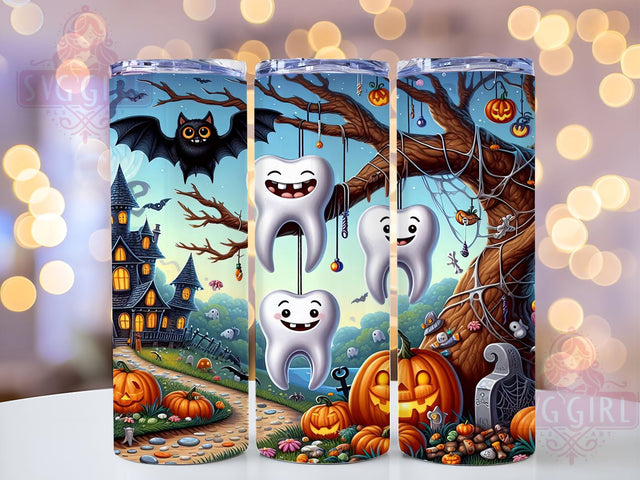 Halloween Kids Candy 20oz Tumbler Wrap Sublimation Design, Straight Tapered Tumbler Wrap, Dental Assistant Halloween Tumbler Png, Instant Digital Download Sublimation SvggirlplusArt 