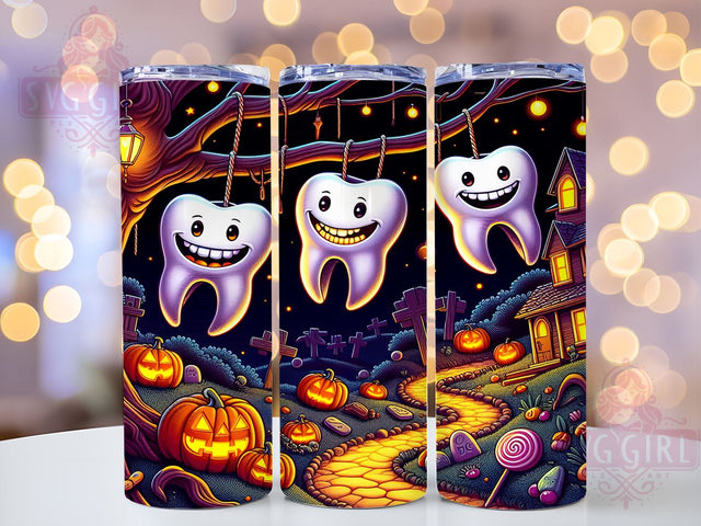 Halloween Kids Candy 20oz Tumbler Wrap Sublimation Design, Straight Tapered Tumbler Wrap, Dental Assistant Halloween Tumbler Png, Instant Digital Download Sublimation SvggirlplusArt 