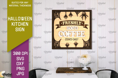 Halloween Kitchen Sign Laser Cut Design. Halloween Decor SVG SVG Evgenyia Guschina 