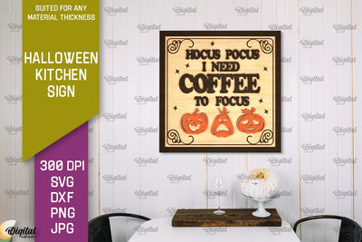 Halloween Kitchen Sign Laser Cut Design. Halloween Decor SVG SVG Evgenyia Guschina 