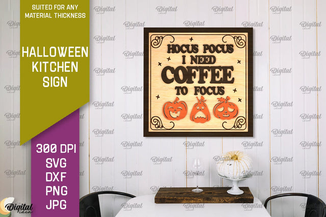 Halloween Kitchen Sign Laser Cut Design. Halloween Decor SVG SVG Evgenyia Guschina 