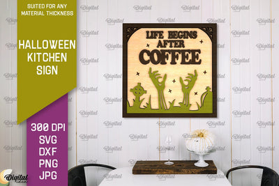 Halloween Kitchen Sign Laser Cut Design. Halloween Decor SVG SVG Evgenyia Guschina 