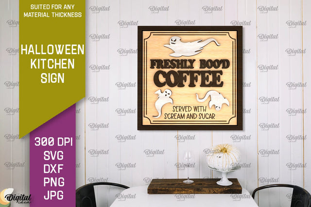 Halloween Kitchen Sign Laser Cut Design. Halloween Decor SVG SVG Evgenyia Guschina 