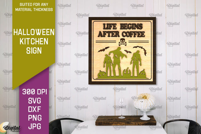 Halloween Kitchen Sign Laser Cut Design. Halloween Decor SVG SVG Evgenyia Guschina 