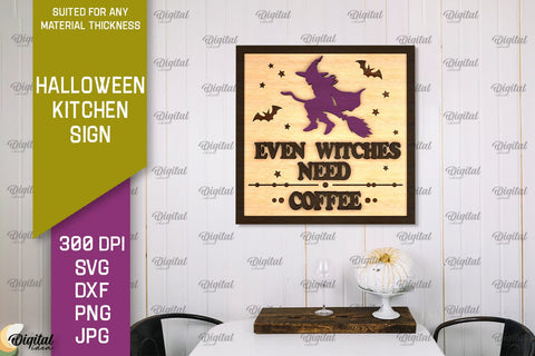 Halloween Kitchen Signs LaserCut Bundle. Halloween Decor SVG SVG Evgenyia Guschina 
