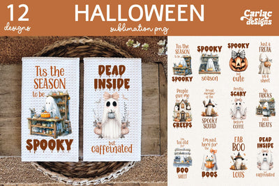 Halloween Kitchen Towel Sublimation Sublimation Carla C Designs 