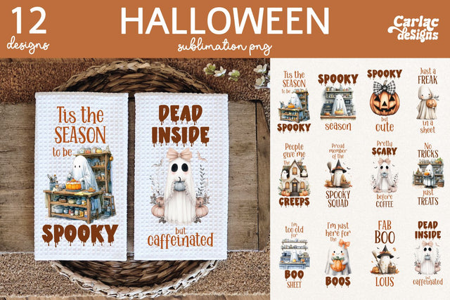 Halloween Kitchen Towel Sublimation Sublimation Carla C Designs 