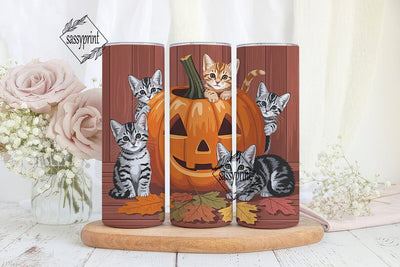 Halloween Kittens 20oz Tumbler Wrap Sublimation sassyprint 