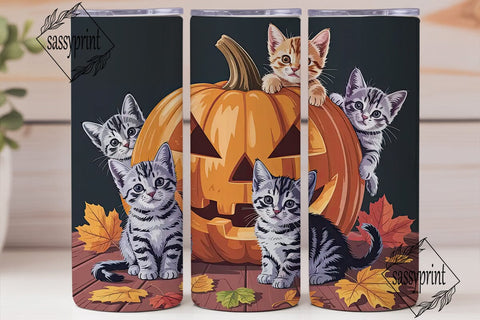 Halloween Kittens 20oz Tumbler Wrap Sublimation sassyprint 