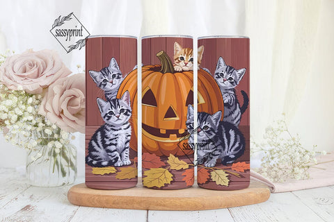 Halloween Kittens 20oz Tumbler Wrap Sublimation sassyprint 