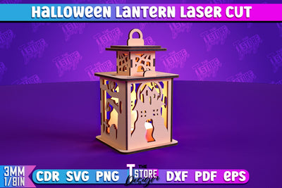 Halloween Lantern | 3D Lantern | 3D Night Light | Lantern Template | CNC File SVG The T Store Design 