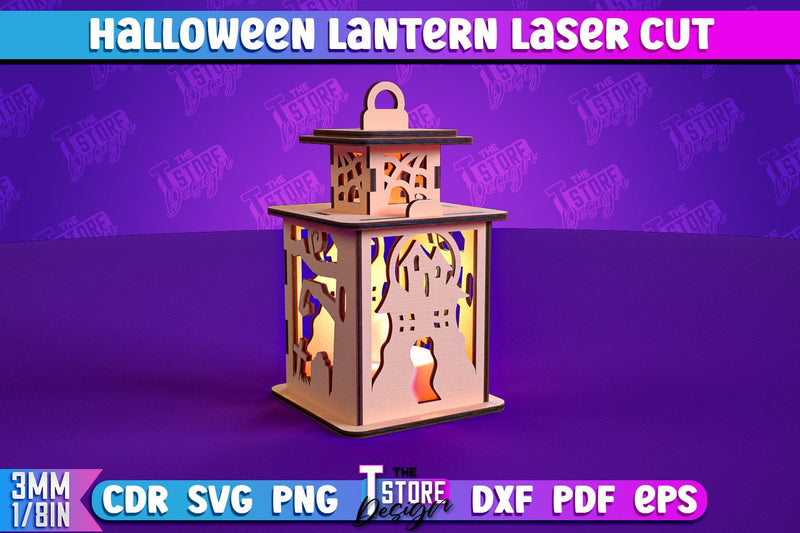 Halloween Lantern | 3D Lantern | 3D Night Light | Lantern Template | CNC File SVG The T Store Design 