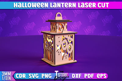 Halloween Lantern | 3D Lantern | 3D Night Light | Lantern Template | CNC File SVG The T Store Design 