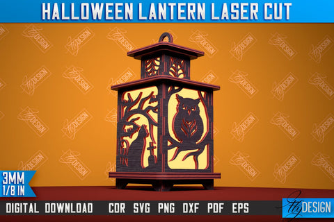 Halloween Lantern Bundle | 3D Shadow Lantern | Halloween Design | Lantern Template | CNC Files SVG Fly Design 