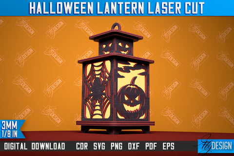 Halloween Lantern Bundle | 3D Shadow Lantern | Halloween Design | Lantern Template | CNC Files SVG Fly Design 