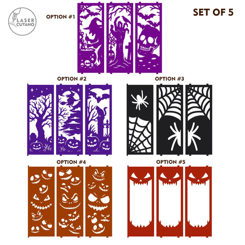 Halloween Lantern Set of 5 | Laser Cut Candle Holder SVG Files SVG LaserCutano 