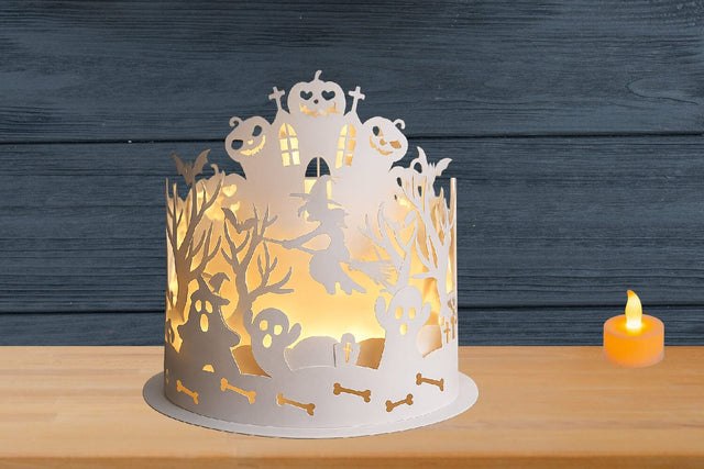 Halloween lantern svg template, 3d papercut cut file for cricut, Paper Lantern, Halloween Layered paper Lantern 3D Paper zafrans studio 
