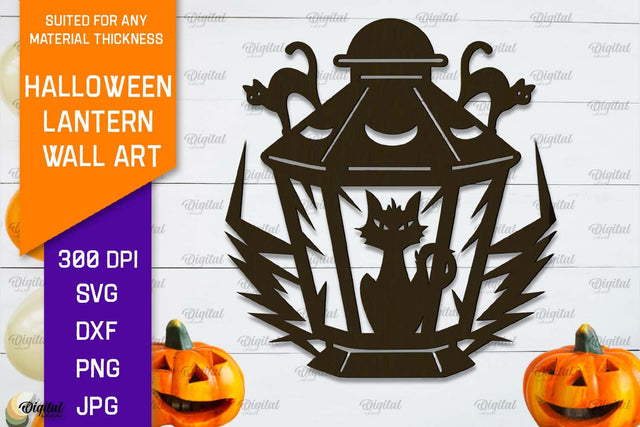 Halloween Lantern Wall Decor Laser Cut. Halloween Decor SVG SVG Evgenyia Guschina 