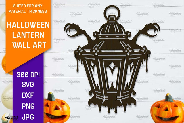 Halloween Lantern Wall Decor Laser Cut. Halloween Decor SVG SVG Evgenyia Guschina 