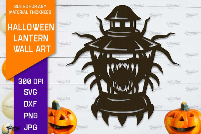 Halloween Lantern Wall Decor Laser Cut. Halloween Decor SVG SVG Evgenyia Guschina 