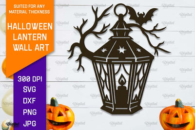Halloween Lantern Wall Decor Laser Cut. Halloween Decor SVG SVG Evgenyia Guschina 