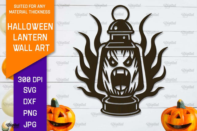 Halloween Lantern Wall Decor Laser Cut. Halloween Decor SVG SVG Evgenyia Guschina 