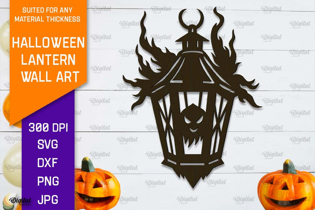Halloween Lantern Wall Decor Laser Cut. Halloween Decor SVG SVG Evgenyia Guschina 